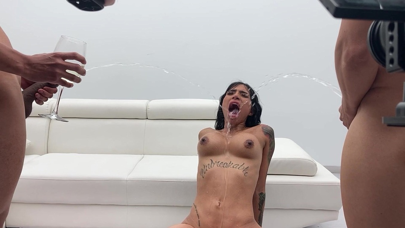 Alejandra Rico in (Bts - part 2) Wet version from First time Alejandra Rico, 15 loads, Cum in Mouth, Bukkake, 5on1, BBC, Pee drink, DAP, Swallow